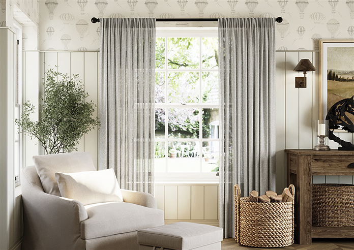Pescara Voile, Fossil Grey - Made to Measure Curtains - Image 3